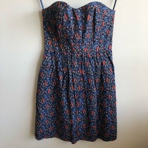 Jack Wills strapless dress liberty print US 4 UK 8